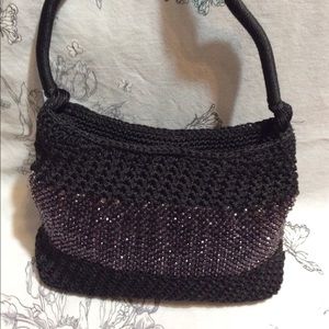 Silver Blue USA mini crochet bag